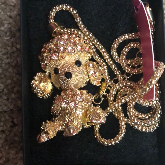 🐶 💛NWT BETSEY JOHNSON RHINESTONE PUPPY NECKLACE - Picture 3 of 8